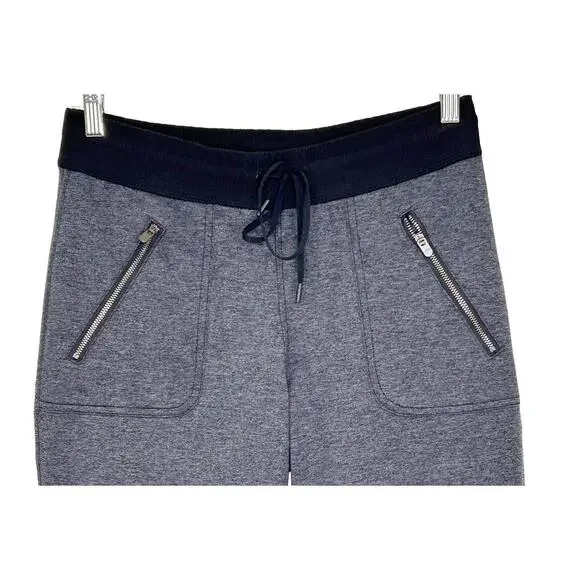 Athleta Gray Heather Jogger Sweatpants Zippered Pockets - Picture 2 of 8